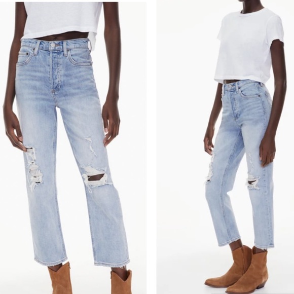 Aritzia Denim - Aritzia Denim Forum The Arlo High Rise Straight Distressed Jeans